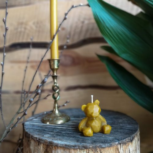 Bičių vaško žvakė “Pliušinis meškiukas”